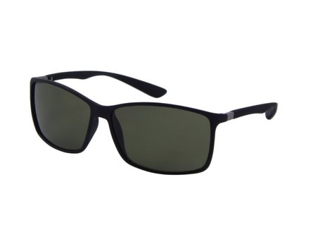 Heren zonnebril | Zwart met groene lenzen | 140 MM