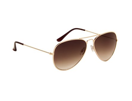 Gepolariseerde zonnebril | Pilotenbril | Lichtbruine glazen | 130 MM