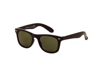 Zonnebril zwart met groene glazen | 140 MM