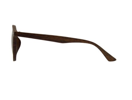 Houtlook zonnebril | Bruin met donkergrijze glazen | 145 MM