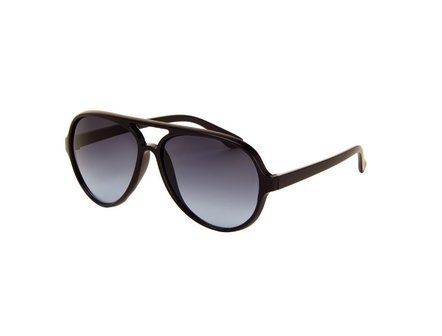 Gepolariseerde heren zonnebril | Zwart met grijs-blauwe glazen | 140 MM