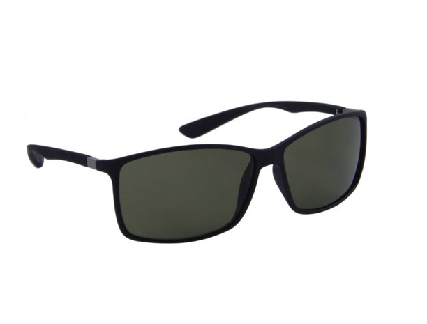 Heren zonnebril | Zwart met groene lenzen | 140 MM