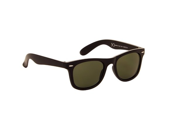Gepolariseerde zonnebril | Mat zwart met groene glazen | 140 MM