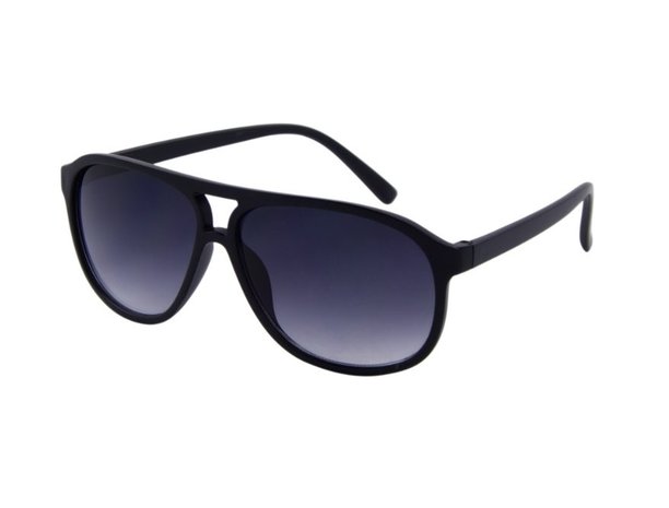 Heren zonnebril | Zwart met donkergrijze glazen | 142 MM