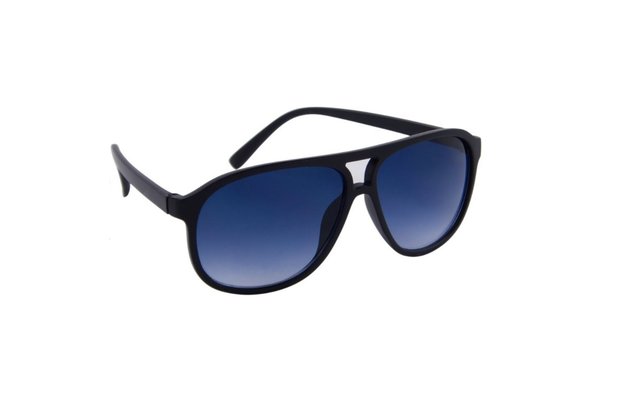 Heren zonnebril | Zwart met blauwe glazen | 142 MM
