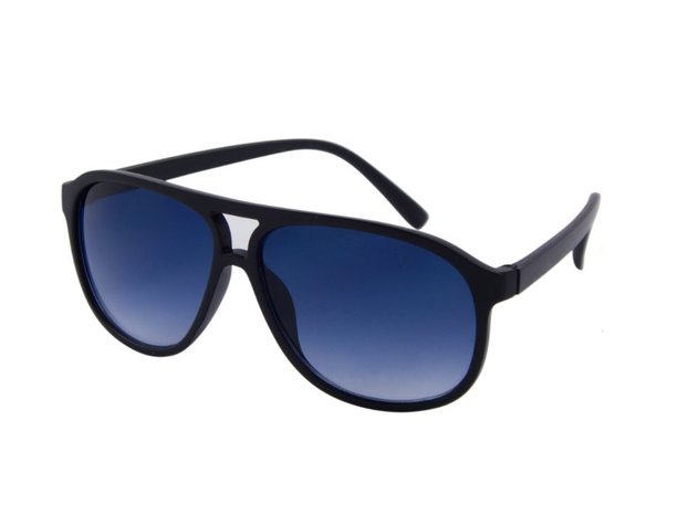 Heren zonnebril | Zwart met blauwe glazen | 142 MM