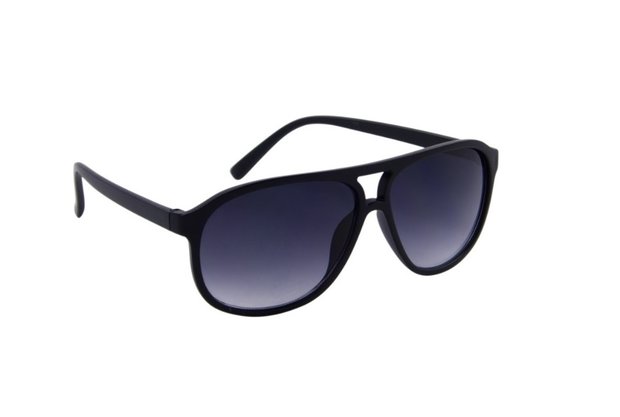 Heren zonnebril | Zwart met donkergrijze glazen | 142 MM