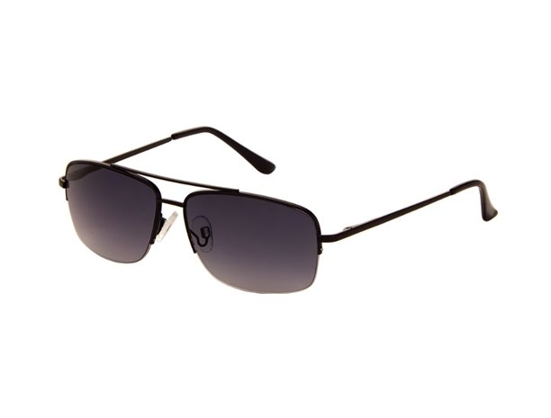 Heren zonnebril | Zwart met donkergrijze lenzen | 141 MM
