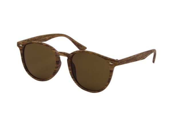 Houtlook zonnebril | Lichtbruin met bruine glazen | 145 MM