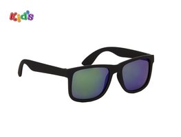 Kinderzonnebril | Zwart met blauw-groene glazen | 126 MM Kinderzonnebril | Zwart met blauw-groene glazen | 126 MM