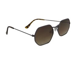 Zonnebril met zeshoekige glazen | Grijs-Bruin | 132 MM Zonnebril met zeshoekige glazen | Grijs-Bruin | 132 MM