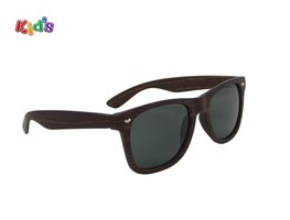 Kinderzonnebril | Houtlook | Donkerbruin met grijze glazen | 127 MM Kinderzonnebril | Houtlook | Donkerbruin met grijze glazen | 127 MM